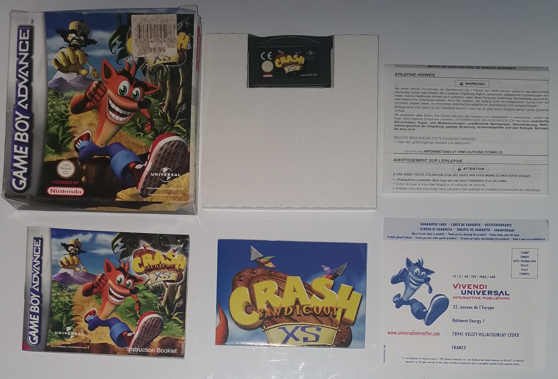 Crash Bandicoot XS (Game Boy Advance) [Gut]