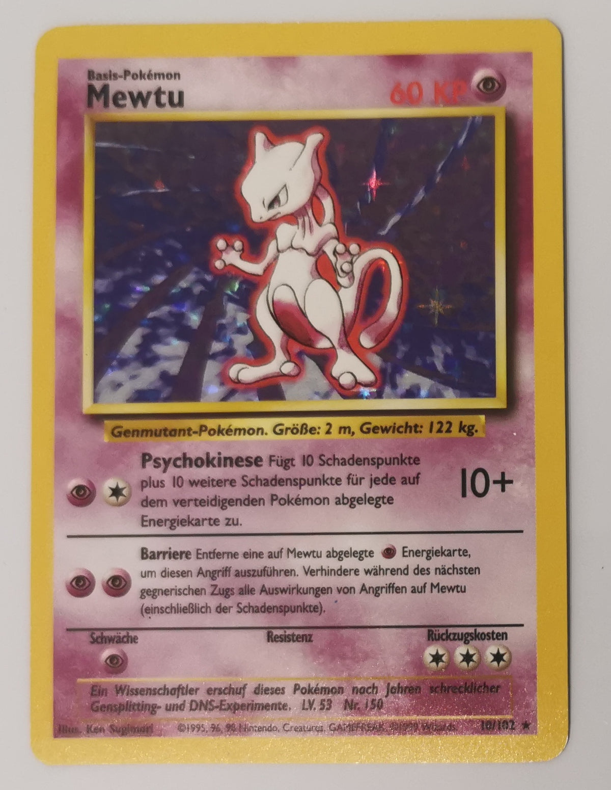 Pokemonkarte Mewtu Base Set Deutsch [Sehr Gut]