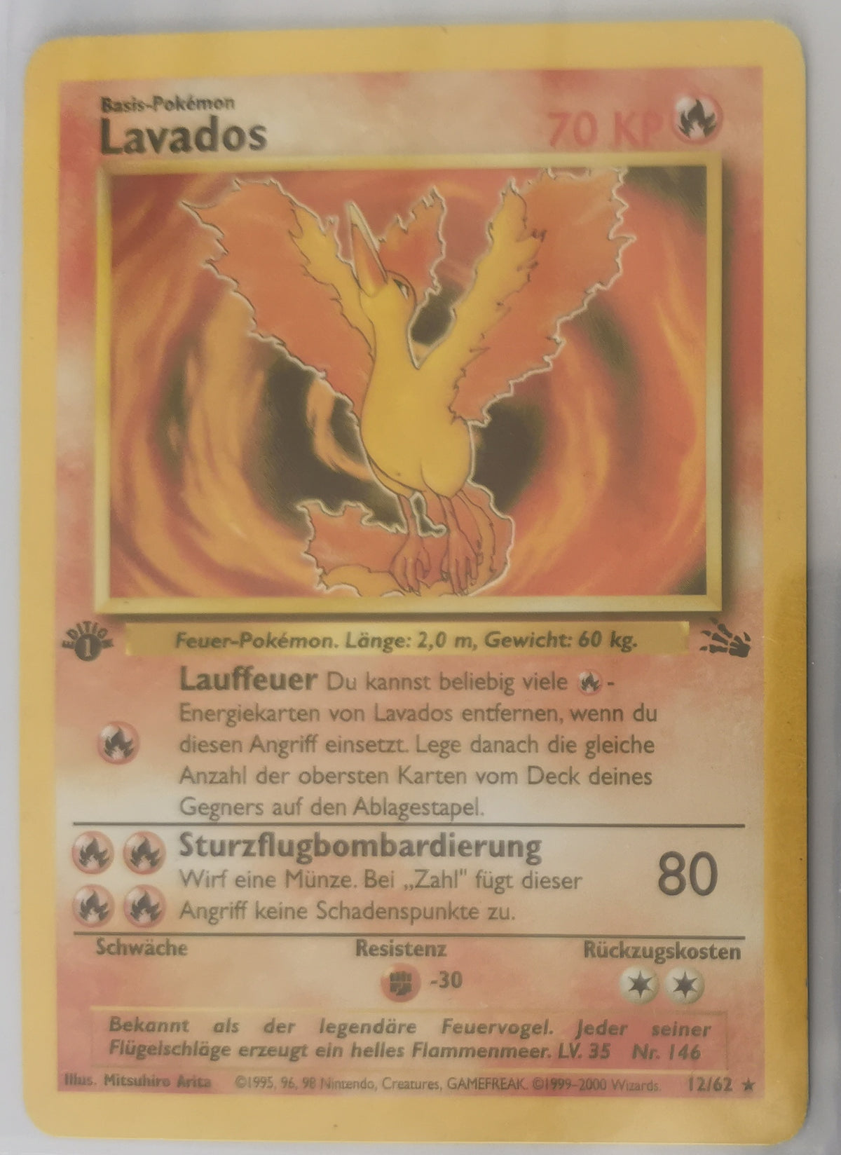 Pokemonkarte Lavados Fossil erste Edition Deutsch [Sehr Gut]