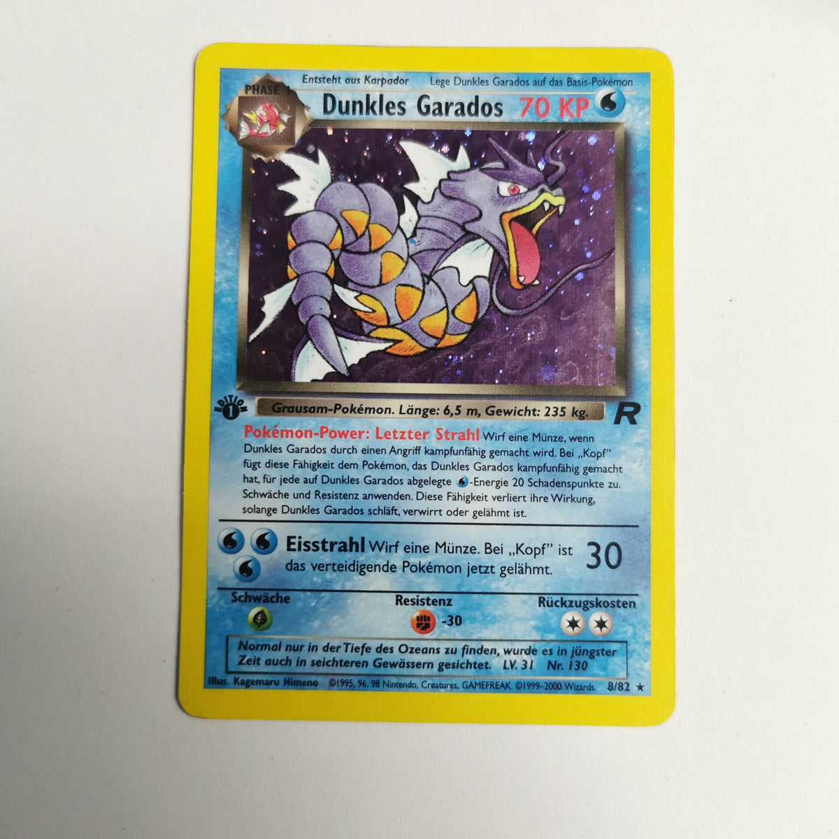 Pokemonkarte Dunkles Garados Holo Team Rocket erste Edition Deutsch [Sehr Gut]